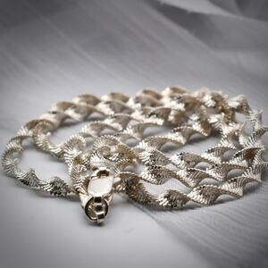 Vintage Italy 925 Silver Multi Strand Twisted Rope Chain Necklace 9g FAS
